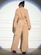 Long Sleeve Zip Up Jacket And Cargo Pants Set
